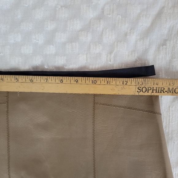 Club Monaco tan pencil skirt black ivory waistband slit office neutral work 6 - Picture 9 of 9